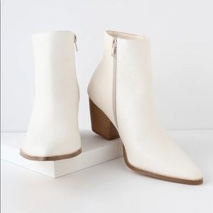 Spirit Ivory Snake Pointed Toe Ankle Booties